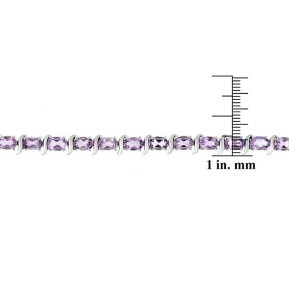 Sterling Silver 10ct. Amethyst Oval Tennis Bracele - Picture 2 of 2